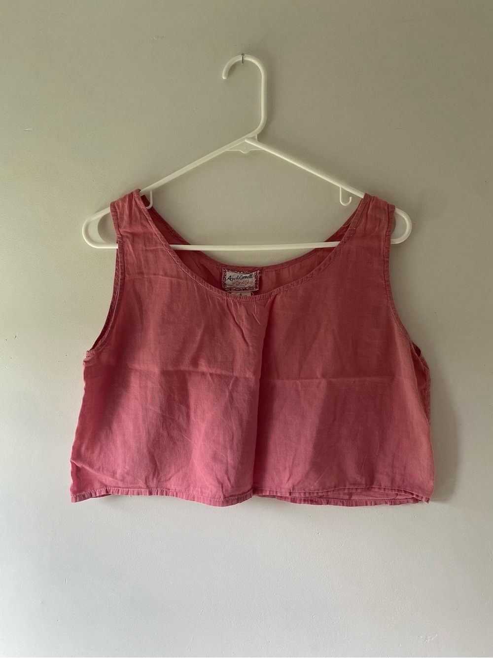 April Cornell Rose Pink Cropped Tank Top